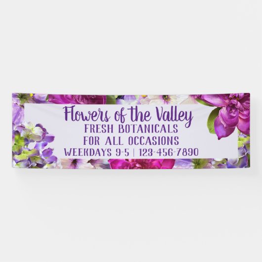 Bannière florale violette vive (Horizontal)