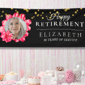 Bannière Flowery Custom Photo Retirement Party