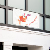 Bannière Funny Poisson et ver bannière - Texte per (Bâtiment extérieur)