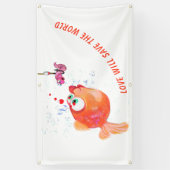 Bannière Funny Poisson et ver bannière - Texte per (Vertical)