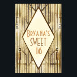 Bannière Glam Gatsby Art déco de Cream Ivory Gold<br><div class="desc">Customisez avec tout texte. Des éléments correspondants sont disponibles.</div>