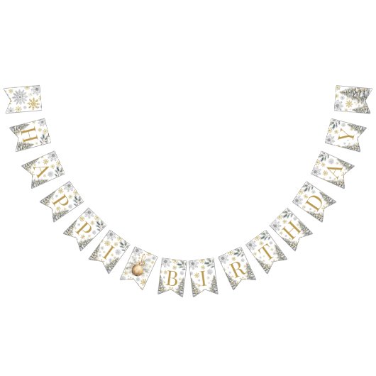 Bannière Gold Happy Birthday Winter bunker (Tout)