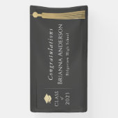 Bannière Gold Tassel & Casquette Grey Graduation P (Verticale)
