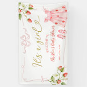 Bannière grande bébé vêtements Coquette rose Baie (Vertical)