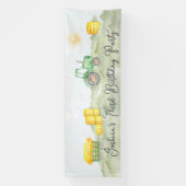 Bannière grande thème tracteur vert personnalisée (Verticale)