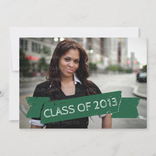 Bannière Green Grunge 2013 Grad Invitation (Devant)