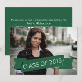 Bannière Green Grunge 2013 Grad Invitation (Devant / Derrière)