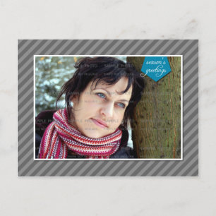 Bannière Gris Gris Cartes de Noël rayées Photo