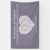 Bannière grise de l'anniversaire du Mariage diaman (Vertical)