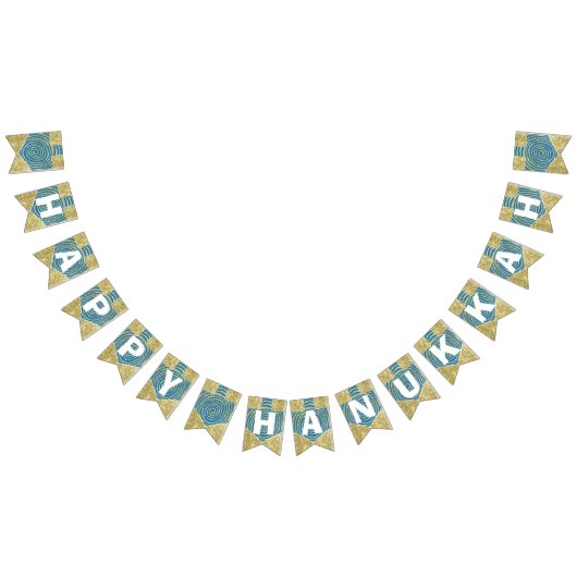 Bannière Hanoukka Swallowtail Dreidel Swirls (Tout)