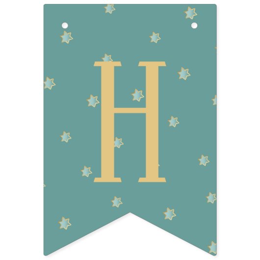 Bannière Hanoukka Swallowtail Turquoise Gold Dreid (Deuxième drapeau)