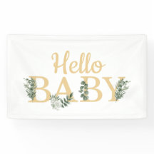Bannière Hello Baby Eucalyptus