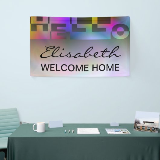 Bannière HELLO moderne + votre backgr. & idées (Salon professionnel)