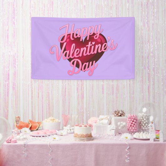 Bannière Heureuse Sainte-Valentin Lavender (Fête)
