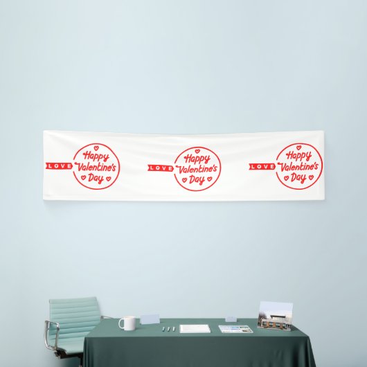 Bannière Heureuse Sainte-Valentin Love 2.5x10 Viny (Salon professionnel)