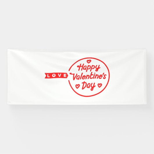 Bannière Heureuse Sainte-Valentin Love 4x10 Vinyl (Horizontal)