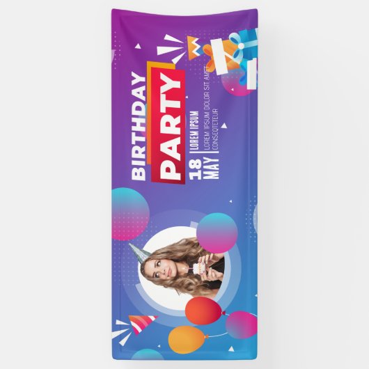 Bannière Horizontale de Fête d'Anniversaire Modern (Vertical)