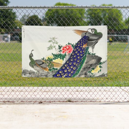 BANNIÈRE IMPRIMABLE JAPONAISE EN PEACOCK AVEC GROM (En situation)