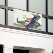 BANNIÈRE IMPRIMABLE JAPONAISE EN PEACOCK AVEC GROM (Bâtiment extérieur)