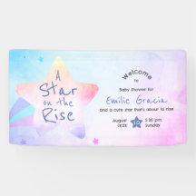 Bannière intérieure baby shower | Thème étoile