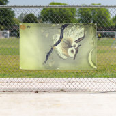 Bannière JAPONAISE de HIBOU d'IMPRESSION de BOIS (En situation)