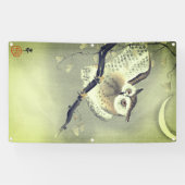 Bannière JAPONAISE de HIBOU d'IMPRESSION de BOIS (Horizontal)