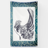 Bannière JAPONAISE de NUAGES de VAGUE (Vertical)