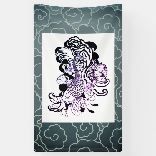Bannière JAPONAISE de POISSONS (Vertical)