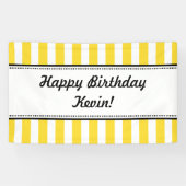 Bannière jaune blanc Anniversaire rayures (Horizontal)