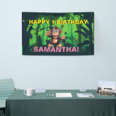 Bannière JEUX ANNIVERSAIRE jungle ENFANTS (Salon professionnel)