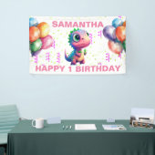 Bannière JEUX ANNIVERSAIRE ROSE T REX (Salon professionnel)