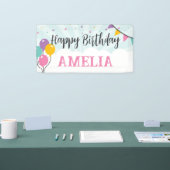 Bannière joyeuse de fête d'anniversaire avec ballo (Salon professionnel)