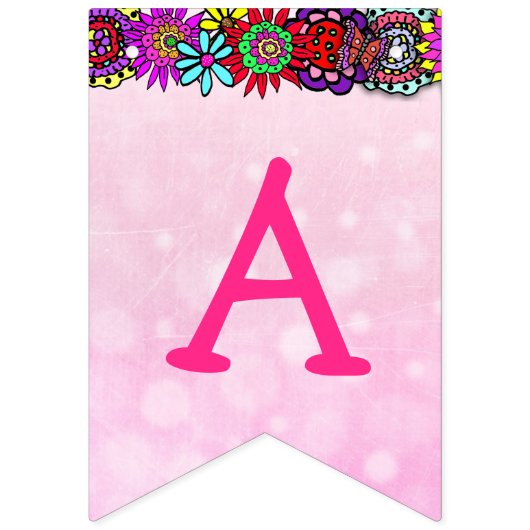 Bannière joyeuse de Unicorne rose et pourpre (Troisième drapeau)