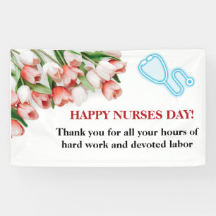 Bannière Joyeuse Journée des Infirmières Florale