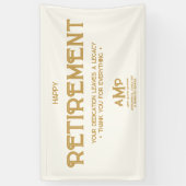 Bannière Joyeuse Retraite Monogramme Blanc et Or (Vertical)