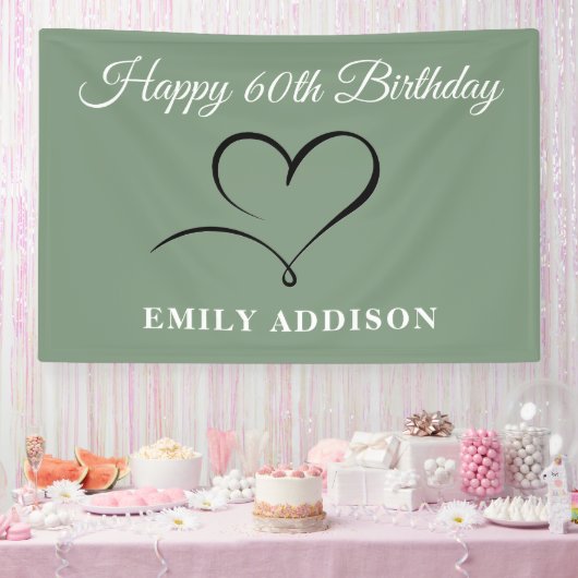 Bannière Joyeux 60e Anniversaire avec Option de Te (Fête)