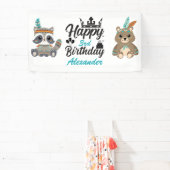 Bannière "Joyeux Anniversaire" Animaux de la Forêt (Insitu)