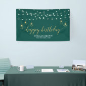 Bannière Joyeux Anniversaire Moderne Or et Vert (Salon professionnel)