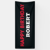 Bannière Joyeux Anniversaire Nom de l'enfant Rouge (Vertical)