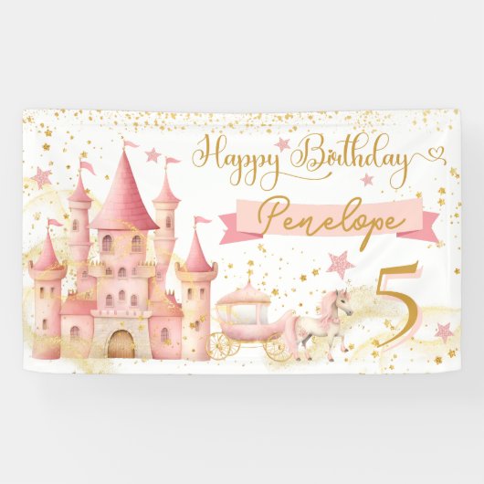 Bannière Joyeux Anniversaire Princesse (Horizontal)
