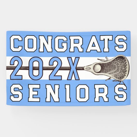 Bannière Lacrosse Senior Night Light Blue (Horizontal)