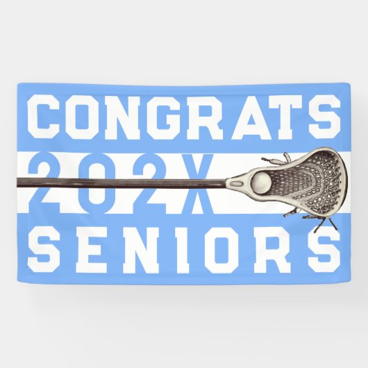 Bannière Lacrosse Senior Night Light Blue (Horizontal)