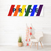 Bannière LGBTQ FIDE Diagonal Rainbow Stripes (En situation)