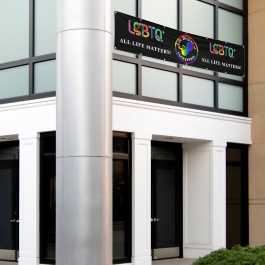 Bannière LGBTQ+ Pro-Life (Bâtiment extérieur)