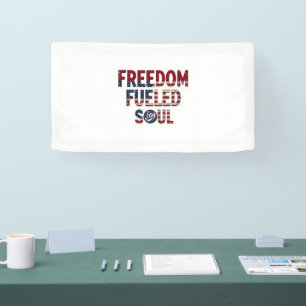 Bannière Liberté Alimentée Mon Âme - Retro USA Tex