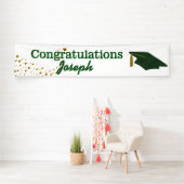 Bannière licenciée de félicitations vertes (En situation)