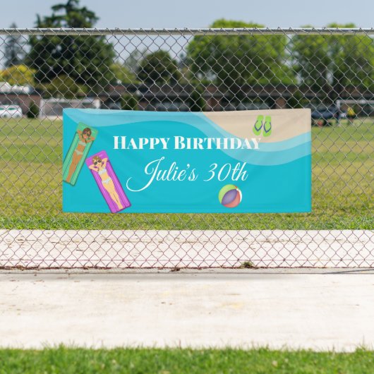 Bannière longue et étroite de la fête de la piscin (En situation)