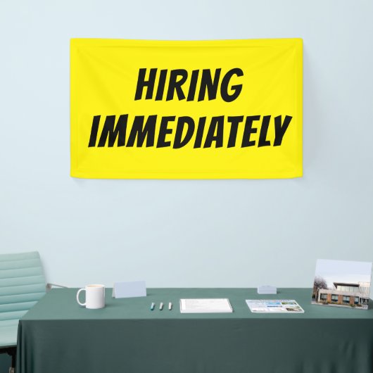 Bannière Lumineuse Jaune EMBAUCHE IMMÉDIATEMENT - (Salon professionnel)