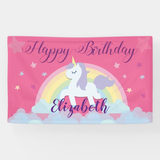 Banniere Magique De Licorne De Joyeux Anniversaire Zazzle Be