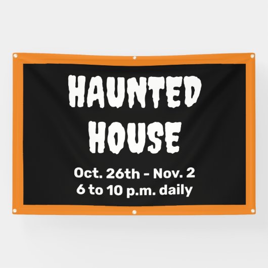 Bannière Maison personnalisée hantée (Horizontal)